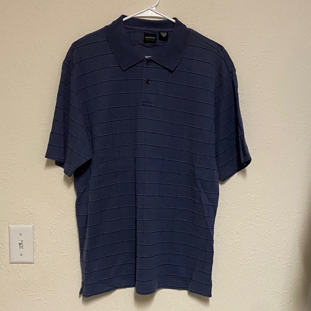 Arrow Men's Blue Striped Polo Shirt